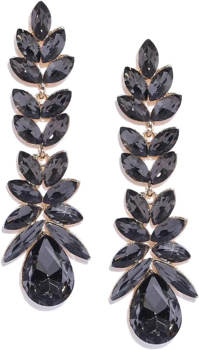 گوشواره های شیک زنانه و دخترانه YouBella Jewellery با نگین زیرکونیا سویسی AAA (مشکی) - کالکشن ولنتاین