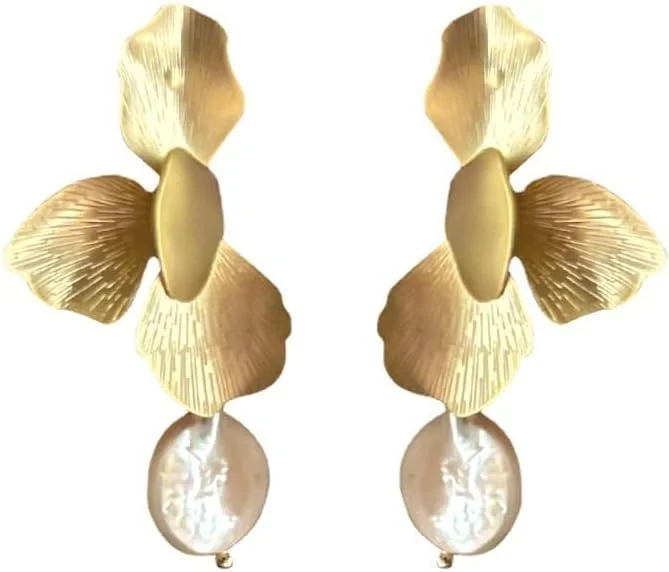 گوشواره های مرواریدی شیک با الهام از سلبریتی ها YouBella Fashion Jewellery برای زنان و دختران (طلایی) (YBEAR_33408)