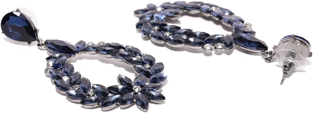 گوشواره های زیرکون سوئیسی AAA YouBella Jewellery Valentine Collection، گوشواره های مجلسی فانتزی برای دختران و زنان (آبی)