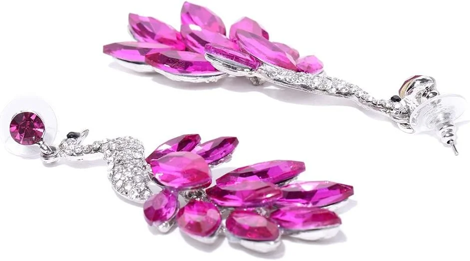 گوشواره های طاووسی زیرکون سوئیسی AAA یووبلا، آبکاری نقره، نگین اتمی، مناسب برای مهمانی و استفاده روزمره، فشن و شیک، مخصوص دختران و زنان گوشواره های طاووسی زیرکون سوئیسی AAA یووبلا، آبکاری نقره، نگین اتمی، مناسب برای مهمانی و استفاده روزمره، فشن و شیک، مخصوص دختران و زنان