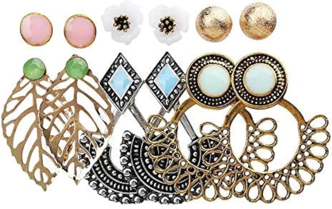 گوشواره های طرح طلاکاری شده YouBella Jewellery، مجموعه ای برای زنان