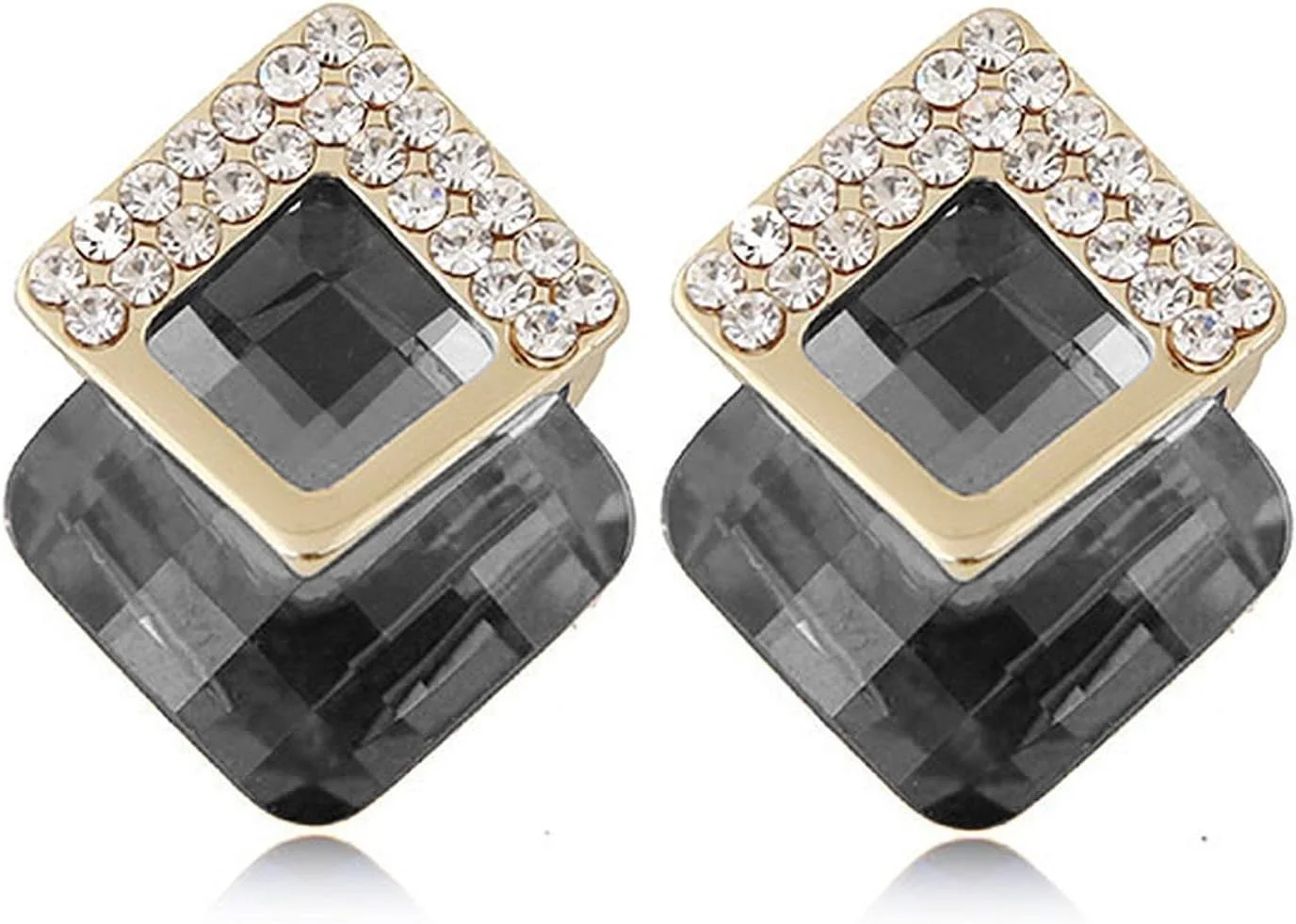 گوشواره های زنانه YouBella، روکش طلایی، نگین کریستالی، مدل میخی، مناسب دختران و زنان، سایز One Size، روکش طلایی، بدون سنگ قیمتی