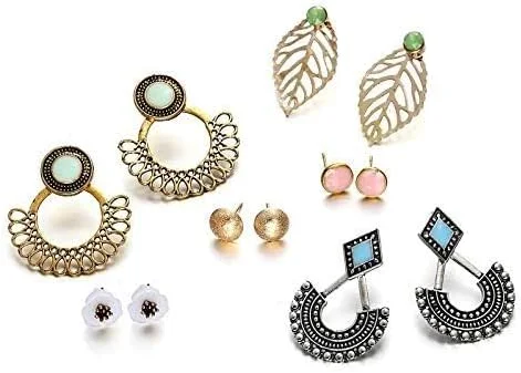 گوشواره های طرح طلاکاری شده YouBella Jewellery، مجموعه ای برای زنان