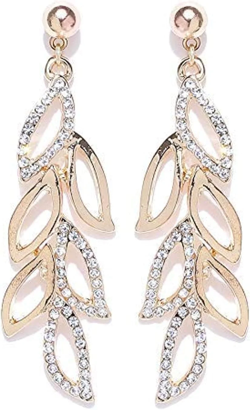 گوشواره های طلایی نگین دار شیک YouBella مناسب دختران و زنان