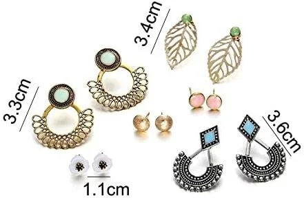 گوشواره های طرح طلاکاری شده YouBella Jewellery، مجموعه ای برای زنان