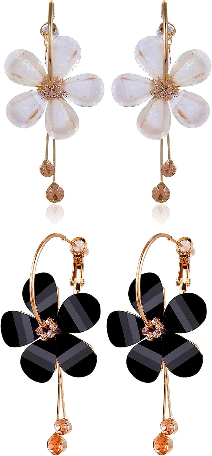 یوBella گوشواره های آویز طلایی زنانه شیک مناسب مهمانی (ترکیبی) (YBEAR_32130)