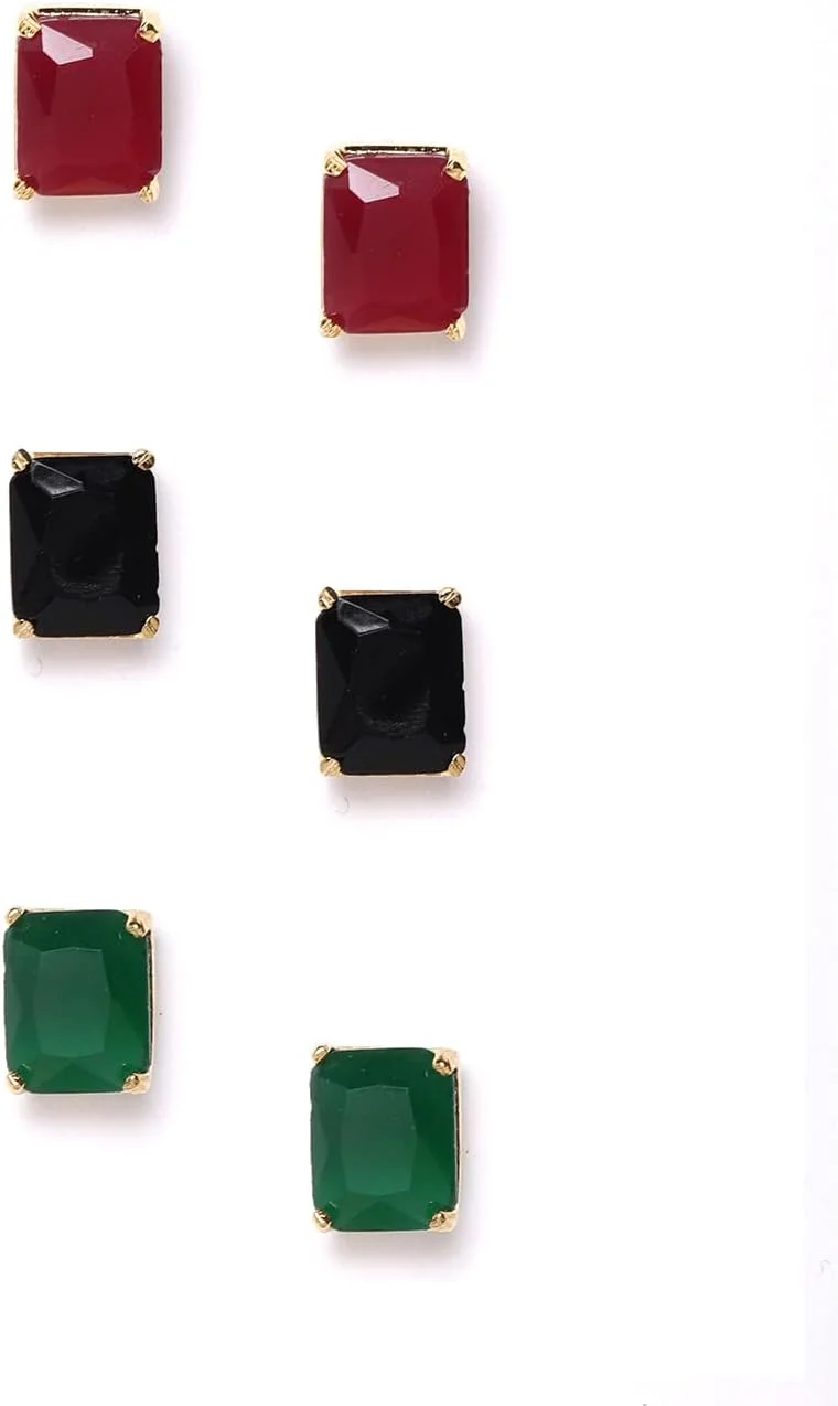 گوشواره های چند رنگ مثلثی شکل با نگین های الماس آمریکایی YouBella، مناسب برای دختران و زنان گوشواره های چند رنگ مثلثی شکل با نگین های الماس آمریکایی YouBella، مناسب برای دختران و زنان