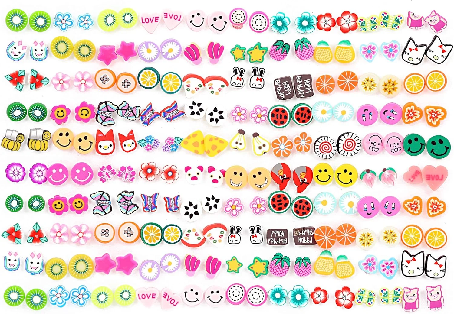 گوشواره های زنانه YouBella Jewellery، بسته 100 عددی گوشواره میخی برای زنان و دختران (چند رنگ) (YBEAR_32864)، متوسط