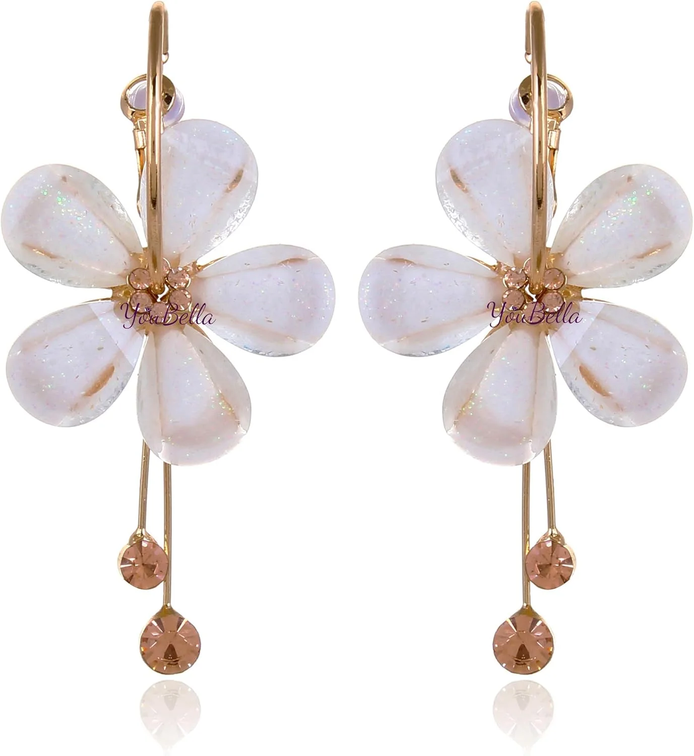 یوBella گوشواره های آویز طلایی زنانه شیک مناسب مهمانی (ترکیبی) (YBEAR_32130)