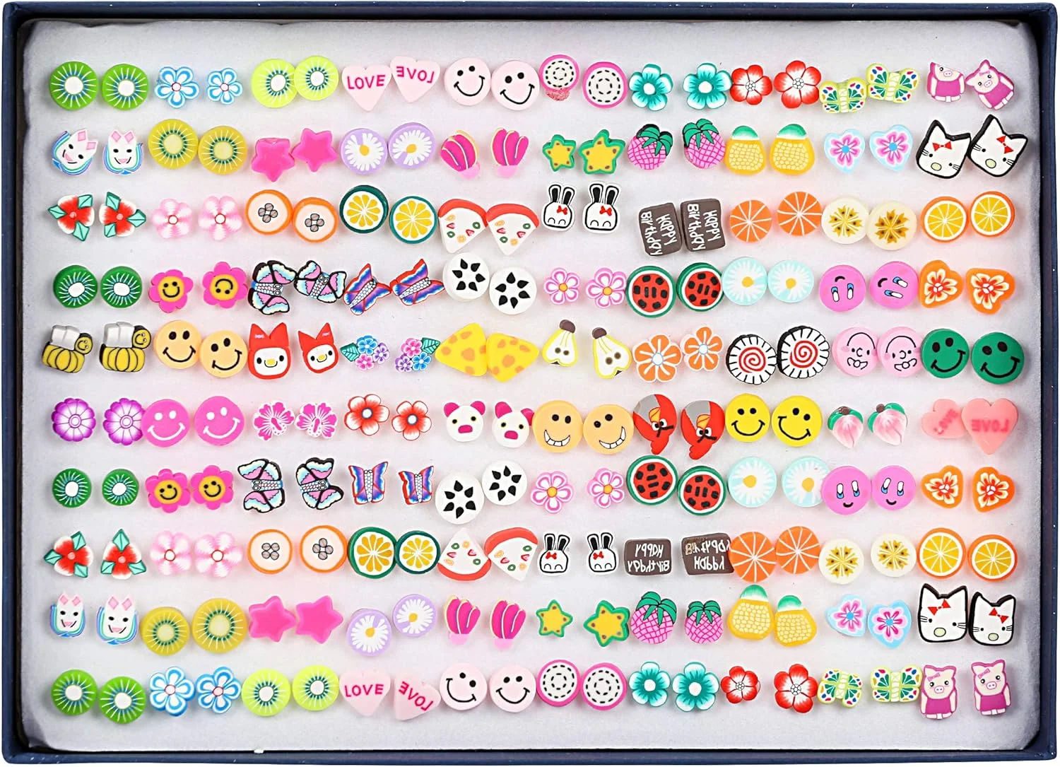 گوشواره های زنانه YouBella Jewellery، بسته 100 عددی گوشواره میخی برای زنان و دختران (چند رنگ) (YBEAR_32864)، متوسط