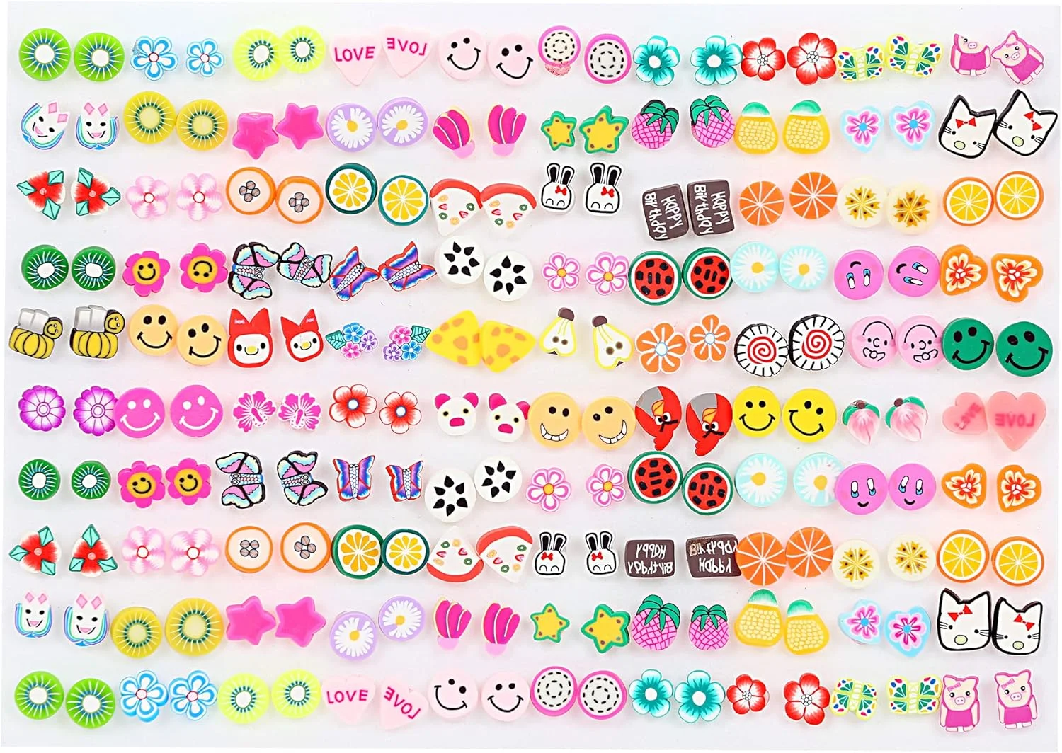 گوشواره های زنانه YouBella Jewellery، بسته 100 عددی گوشواره میخی برای زنان و دختران (چند رنگ) (YBEAR_32864)، متوسط