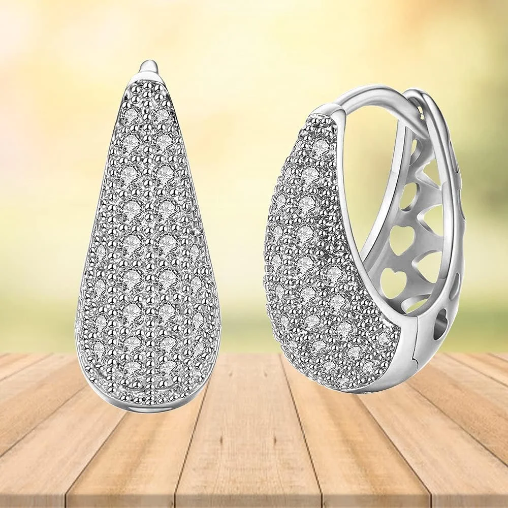 گوشواره های کریستالی روکش طلای YouBella Jewellery برای دختران و زنان (مدل 2_نقره ای) گوشواره های کریستالی روکش طلای YouBella Jewellery برای دختران و زنان (مدل 2_نقره ای)