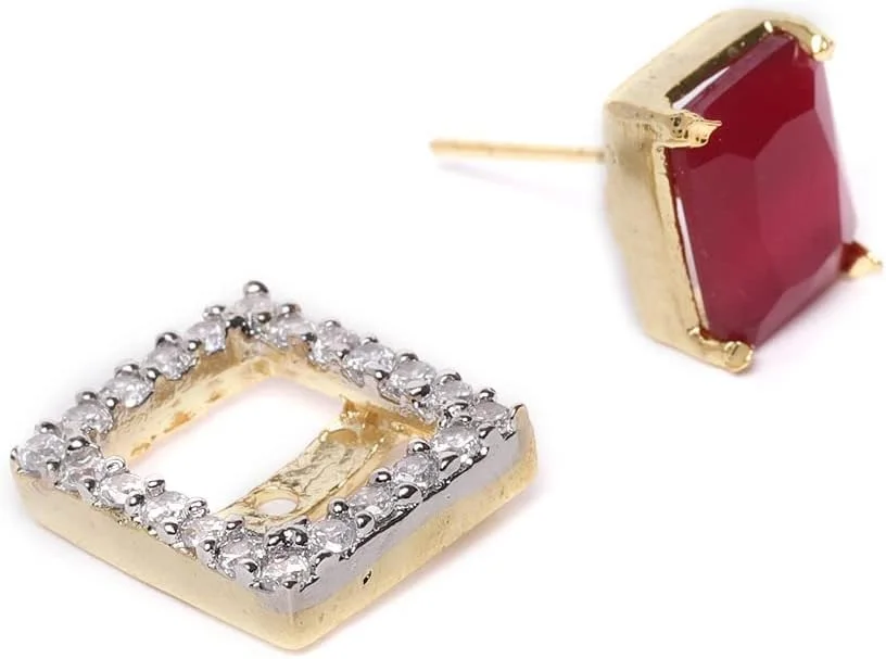 گوشواره های چند رنگ مثلثی شکل با نگین های الماس آمریکایی YouBella، مناسب برای دختران و زنان گوشواره های چند رنگ مثلثی شکل با نگین های الماس آمریکایی YouBella، مناسب برای دختران و زنان