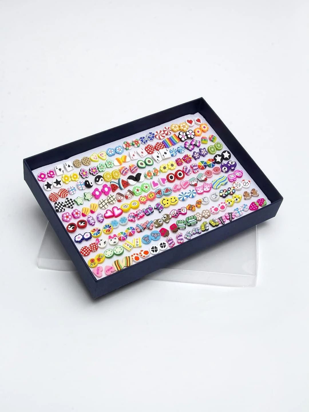 گوشواره های زنانه YouBella Jewellery، بسته 100 عددی گوشواره میخی برای زنان و دختران (چند رنگ) (YBEAR_32864)، متوسط