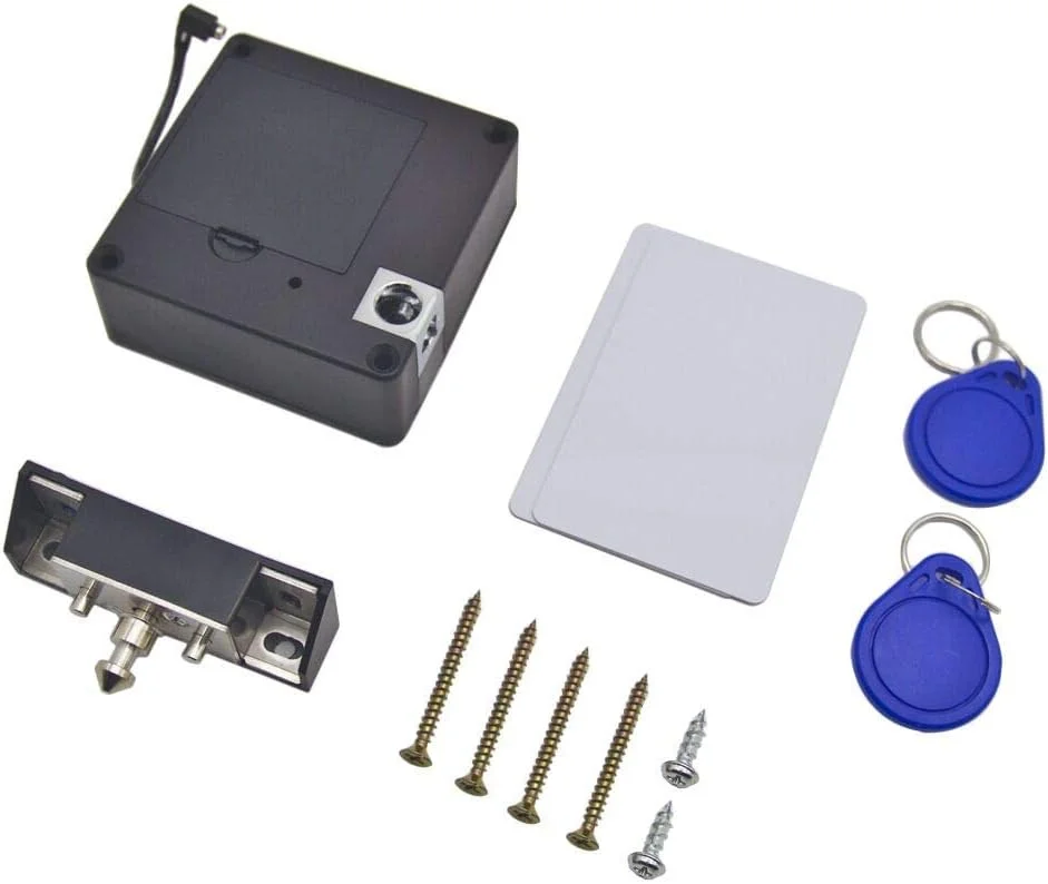 قفل کابینت کشو مخفی چوبی DIY الثقه، ورود با کارت/تگ RFID به همراه 3 تگ و 3 کارت