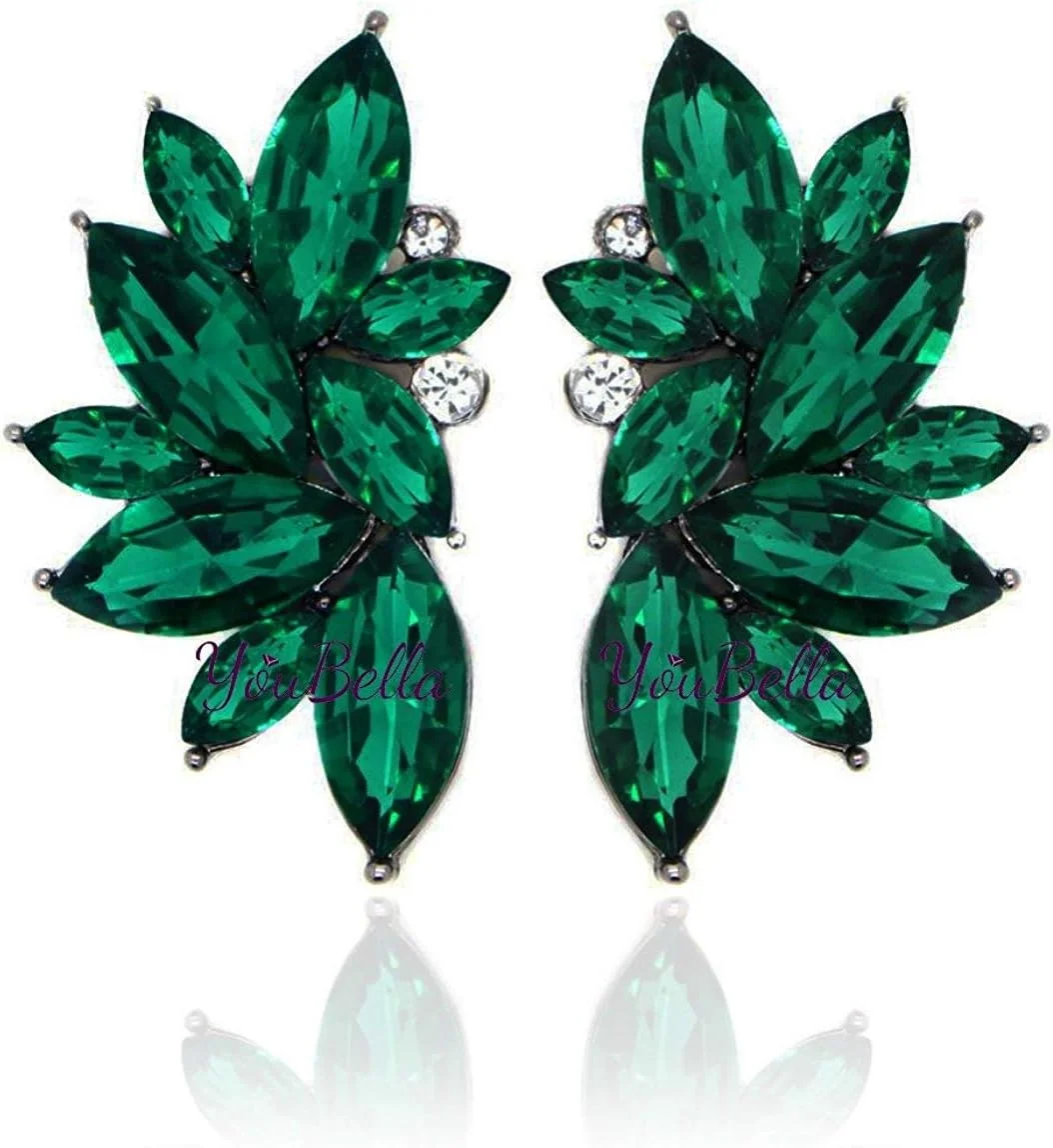 یوBella هدیه های ولنتاین: گوشواره های جواهرات مد روز برای دختران و زنان (سبز)