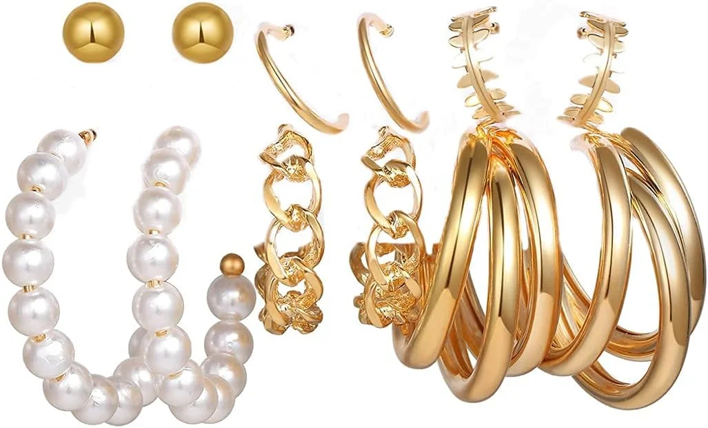 گوشواره های روکش طلای الهام گرفته از افراد مشهور YouBella Jewellery، مناسب دختران و زنان، سایز متوسط، کریستال