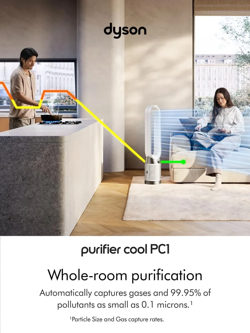 دستگاه تصفیه کننده و خنک کننده دایسون مدل Purifier Cool PC1 (سفید/سفید) | TP11 | 544904-01 دستگاه تصفیه کننده و خنک کننده دایسون مدل Purifier Cool PC1 (سفید/سفید) | TP11 | 544904-01