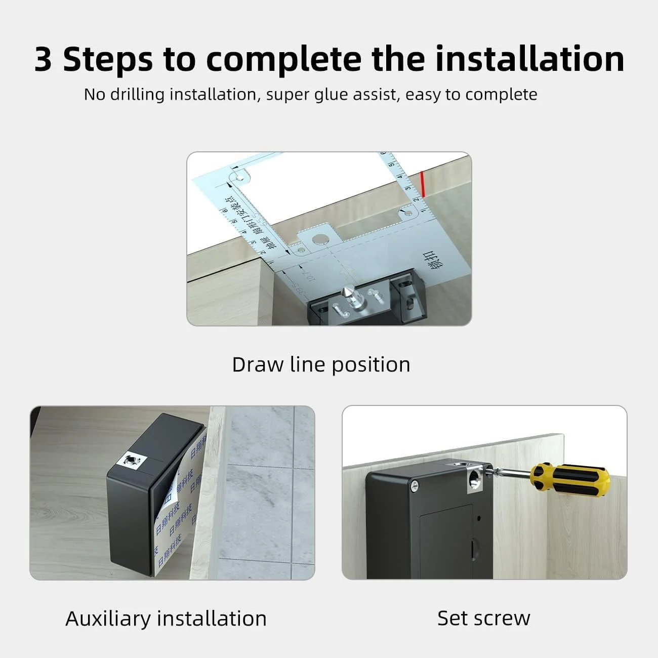 قفل کابینت الکترونیکی Aputue، قفل کابینت الکترونیکی بدون کلید، قفل کشو مخفی کودک با کارت کلید، قفل کابینت DIY مخفی با قفل کشویی برای درب کابینت، کمد چوبی