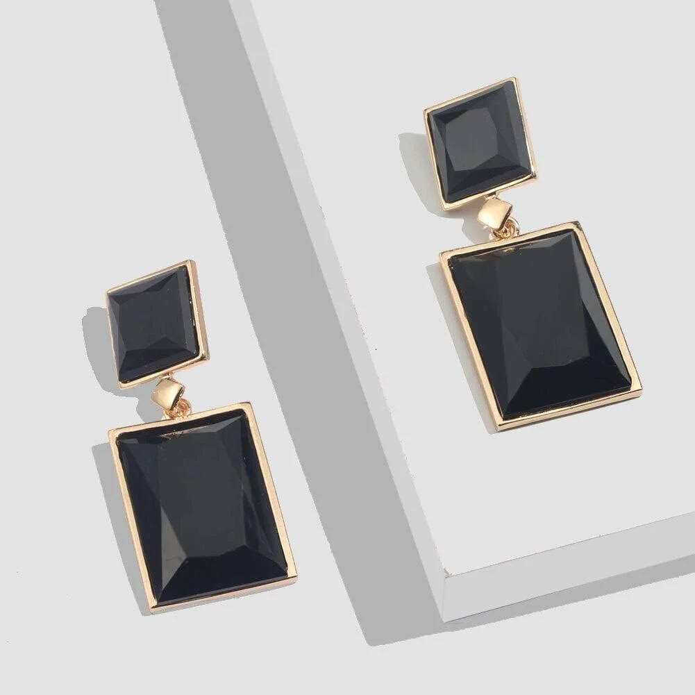 گوشواره های دست ساز کریستالی روکش طلایی دخترانه و زنانه YouBella Jewellery (مشکی)