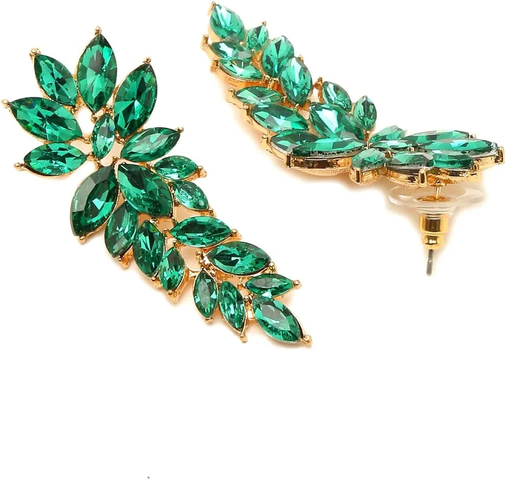 گوشواره های آویز و آویزان طلایی رنگ یوتبلا فشن جواهری برای دختران و زنان (سبز) (YBEAR_33125)، متوسط، برنجی، بدون سنگ قیمتی گوشواره های آویز و آویزان طلایی رنگ یوتبلا فشن جواهری برای دختران و زنان (سبز) (YBEAR_33125)، متوسط، برنجی، بدون سنگ قیمتی