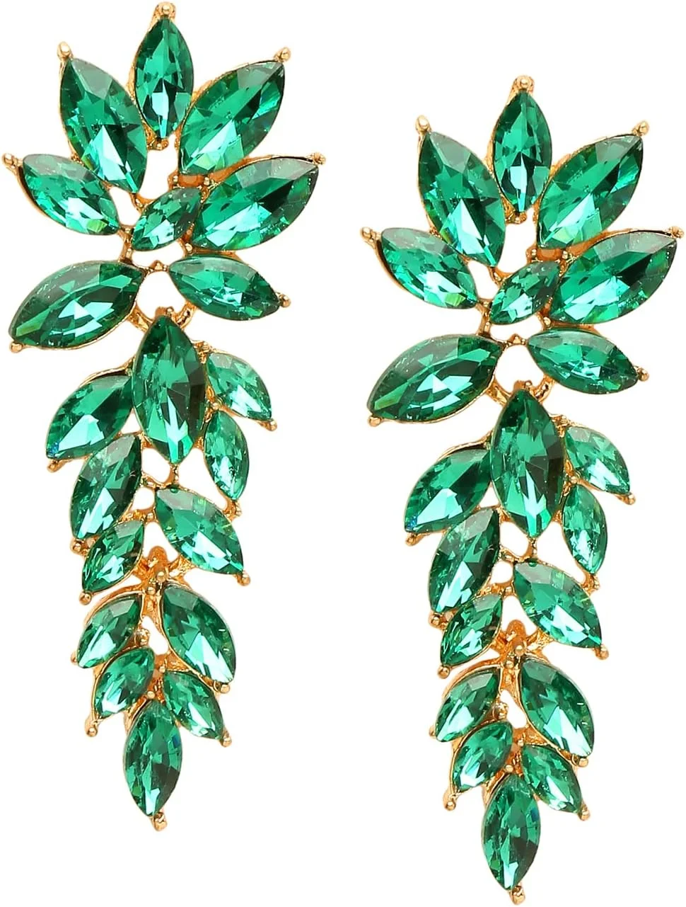 گوشواره های آویز و آویزان طلایی رنگ یوتبلا فشن جواهری برای دختران و زنان (سبز) (YBEAR_33125)، متوسط، برنجی، بدون سنگ قیمتی گوشواره های آویز و آویزان طلایی رنگ یوتبلا فشن جواهری برای دختران و زنان (سبز) (YBEAR_33125)، متوسط، برنجی، بدون سنگ قیمتی