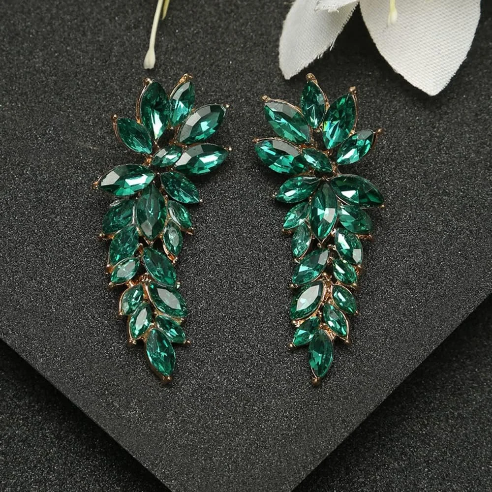 گوشواره های آویز و آویزان طلایی رنگ یوتبلا فشن جواهری برای دختران و زنان (سبز) (YBEAR_33125)، متوسط، برنجی، بدون سنگ قیمتی گوشواره های آویز و آویزان طلایی رنگ یوتبلا فشن جواهری برای دختران و زنان (سبز) (YBEAR_33125)، متوسط، برنجی، بدون سنگ قیمتی