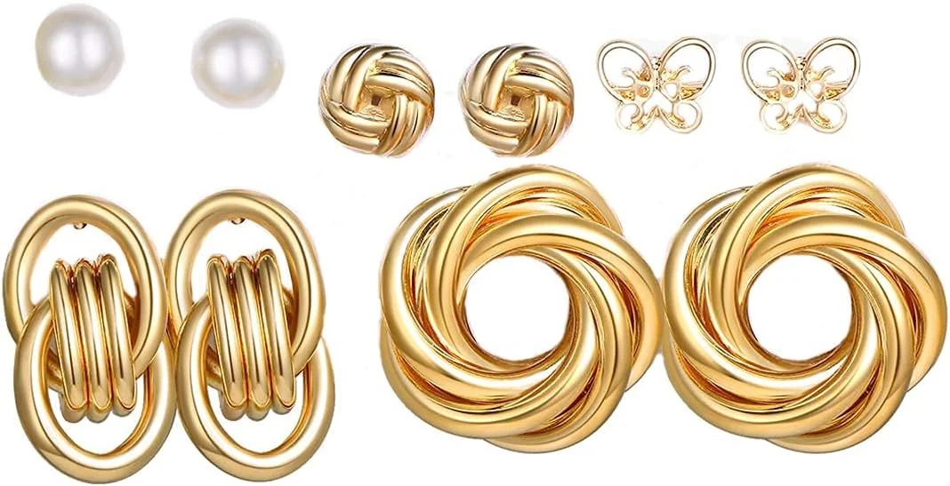 گوشواره های روکش طلای الهام گرفته از افراد مشهور YouBella Jewellery، مناسب برای دختران و زنان، سایز متوسط، کریستال