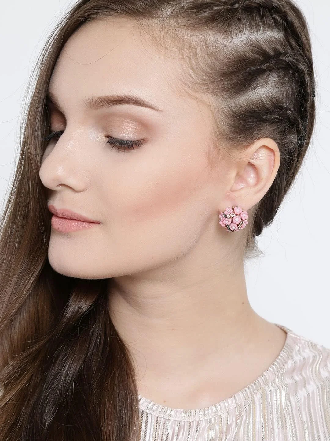 گوشواره های رزینی طرح گل با روکش طلای YouBella Jewellery برای زنان و دختران (صورتی)