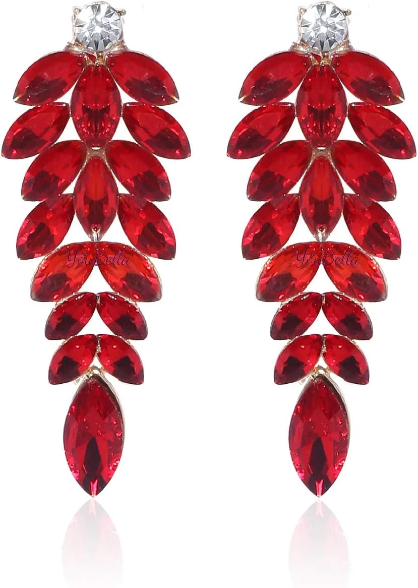 گوشواره های آویز کریستالی شیک و مد روز YouBella، مناسب برای زنان و دختران