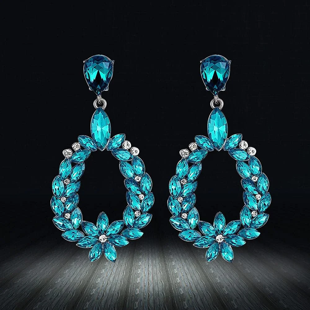 گوشواره های زیرکون سوئیسی AAA مجموعه ولنتاین YouBella Jewellery، گوشواره های فانتزی و مجلسی برای دختران و زنان (آبی آکوآ) گوشواره های زیرکون سوئیسی AAA مجموعه ولنتاین YouBella Jewellery، گوشواره های فانتزی و مجلسی برای دختران و زنان (آبی آکوآ)