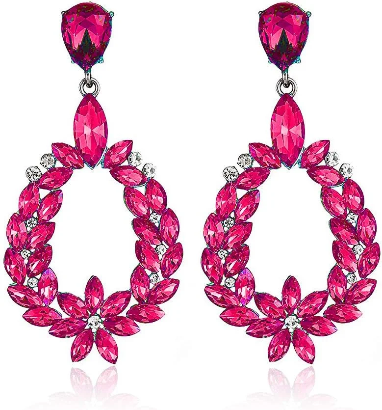 گوشواره های زیرکون سوئیسی AAA مجموعه ولنتاین YouBella Jewellery، گوشواره های فانتزی و مجلسی برای دختران و زنان (صورتی)