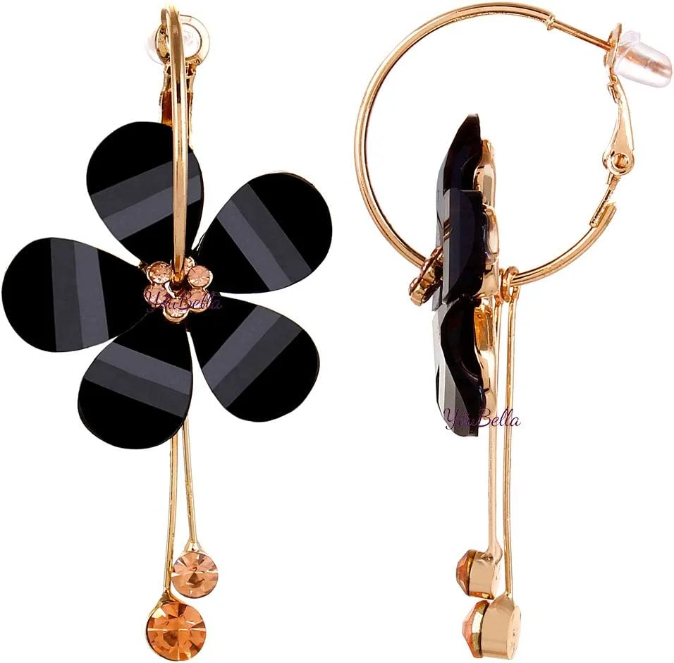 گوشواره های آویز طلایی زنانه یوولا مناسب مهمانی (مشکی)(YBEAR_31192) گوشواره های آویز طلایی زنانه یوولا مناسب مهمانی (مشکی)(YBEAR_31192)