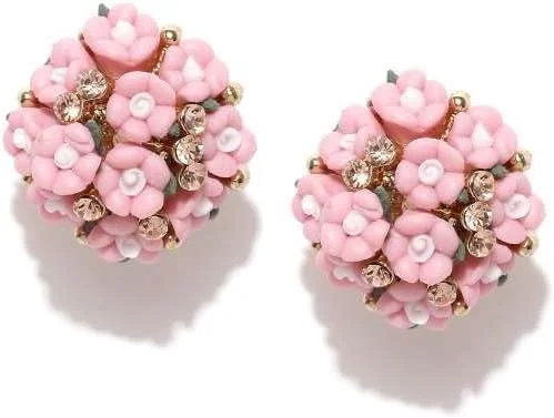 گوشواره های رزینی طرح گل با روکش طلای YouBella Jewellery برای زنان و دختران (صورتی)