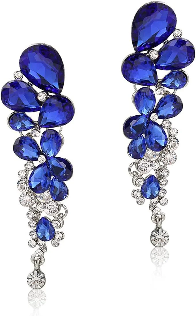 یوبلا گوشواره آویز نقرهای طرح مجلسی شیک زنانه (آبی) (YBEAR_32151) یوبلا گوشواره آویز نقرهای طرح مجلسی شیک زنانه (آبی) (YBEAR_32151)