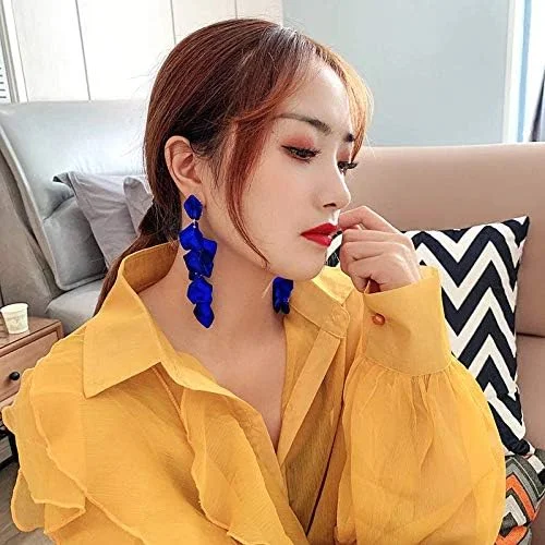 گوشواره های الهام گرفته از افراد مشهور YouBella Jewellery برای زنان، گوشواره های دست ساز برای دختران و زنان (آبی)