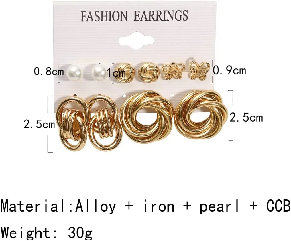 گوشواره های روکش طلای الهام گرفته از افراد مشهور YouBella Jewellery، مناسب برای دختران و زنان، سایز متوسط، کریستال