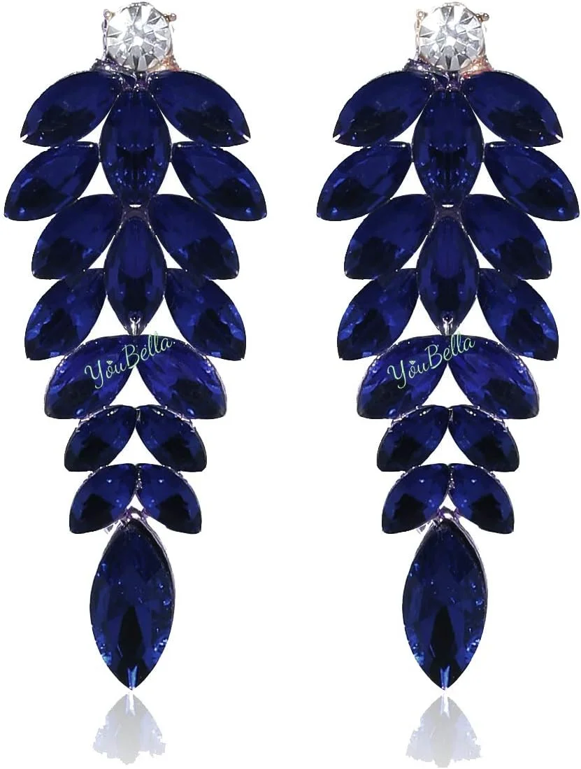 گوشواره های آویز کریستالی شیک و مد روز YouBella، مناسب برای بانوان و دختران، به سبک بالیوود