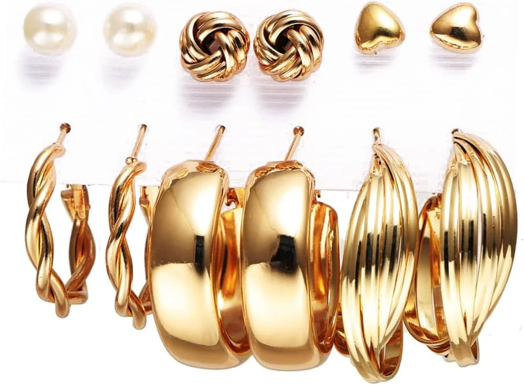 گوشواره های روکش طلای الهام گرفته از افراد مشهور YouBella Jewellery، مناسب دختران و زنان، سایز متوسط، کریستال