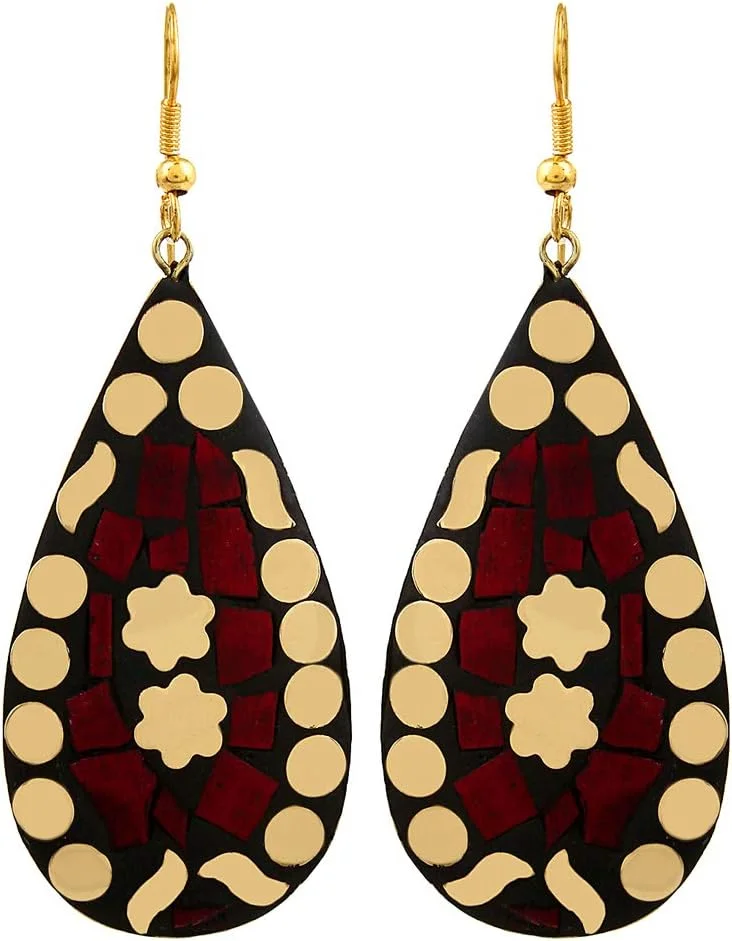 یوتبلا زیورآلات با روکش طلای شیک ترین و جدیدترین ست گوشواره های افغانی تبتی برای دختران و زنان - ست 6 عددی یوتبلا زیورآلات با روکش طلای شیک ترین و جدیدترین ست گوشواره های افغانی تبتی برای دختران و زنان - ست 6 عددی