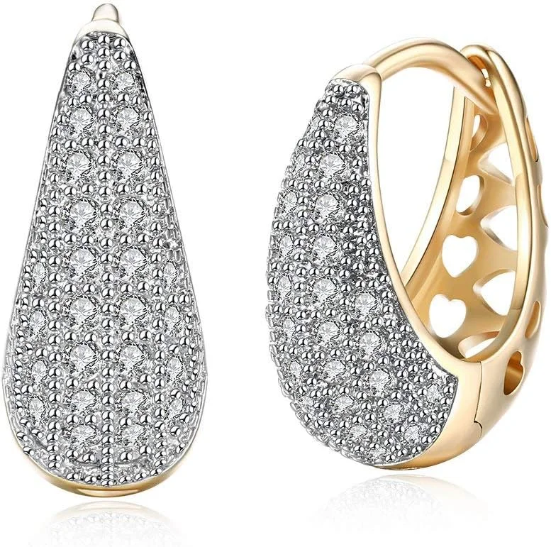 یوتبلا گوشواره های طلایی طرح کریستال، مدل 2، مناسب دختران و زنان