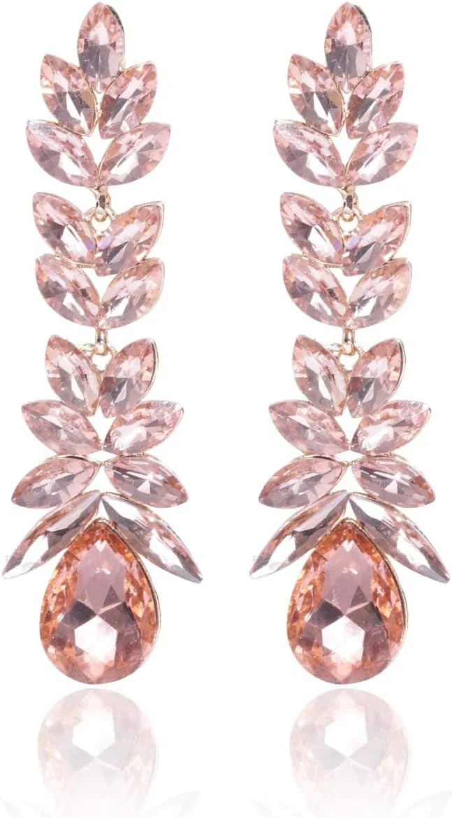 گوشواره های مجلسی و شیک YouBella با روکش طلای فلزی، مجموعه ولنتاین، نگین های زیرکون سوئیسی AAA، مناسب برای دختران و زنان