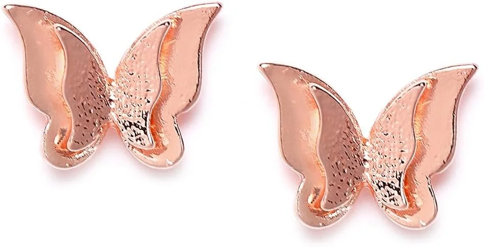 گوشواره های میخی طرح پروانه ای YouBella Jewellery، روکش طلایی، استیل جراحی، مناسب دختران و زنان (طلایی) (YBEAR_32436)