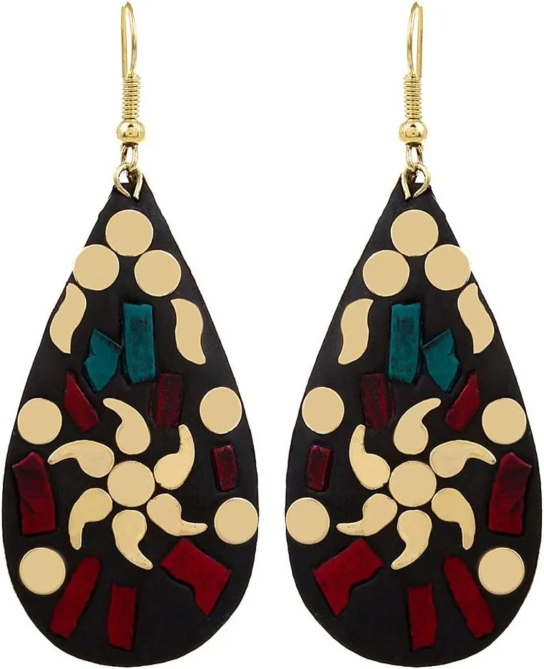 یوتبلا زیورآلات با روکش طلای شیک ترین و جدیدترین ست گوشواره های افغانی تبتی برای دختران و زنان - ست 6 عددی یوتبلا زیورآلات با روکش طلای شیک ترین و جدیدترین ست گوشواره های افغانی تبتی برای دختران و زنان - ست 6 عددی