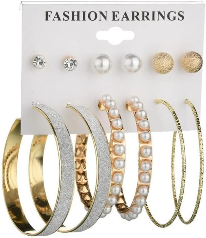 یوتبلا زیورآلات مد گوشواره های آبکاری شده طلایی، ترکیبی از گوشواره برای دختران و زنان، متوسط، کریستال، بدون سنگ قیمتی یوتبلا زیورآلات مد گوشواره های آبکاری شده طلایی، ترکیبی از گوشواره برای دختران و زنان، متوسط، کریستال، بدون سنگ قیمتی