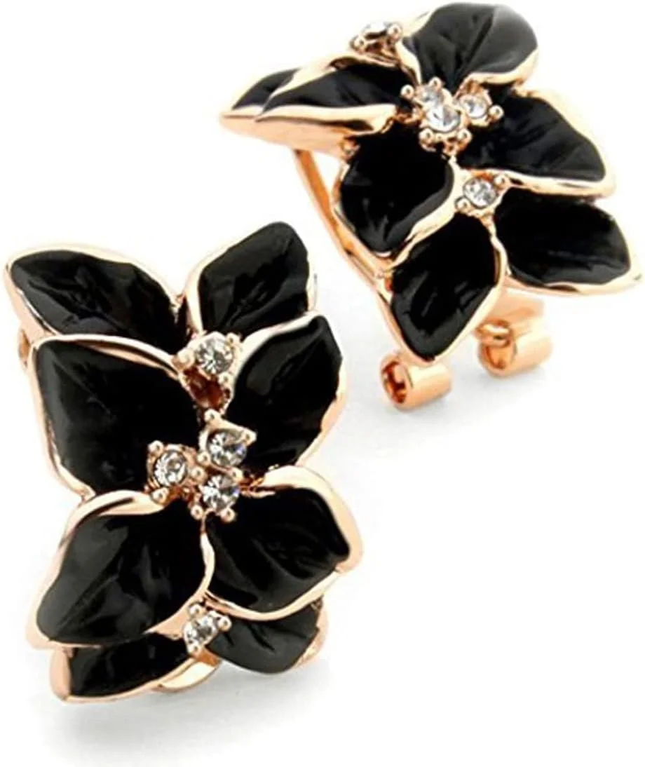 گوشواره های میخی روکش طلایی YouBella زنانه (سیاه و سفید)(Ybear_32039)