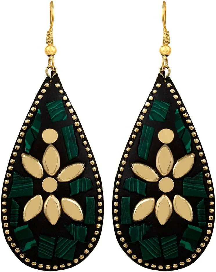 یوتبلا زیورآلات با روکش طلای شیک ترین و جدیدترین ست گوشواره های افغانی تبتی برای دختران و زنان - ست 6 عددی یوتبلا زیورآلات با روکش طلای شیک ترین و جدیدترین ست گوشواره های افغانی تبتی برای دختران و زنان - ست 6 عددی