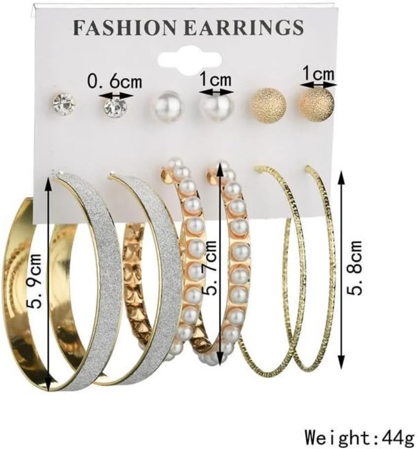 یوتبلا زیورآلات مد گوشواره های آبکاری شده طلایی، ترکیبی از گوشواره برای دختران و زنان، متوسط، کریستال، بدون سنگ قیمتی یوتبلا زیورآلات مد گوشواره های آبکاری شده طلایی، ترکیبی از گوشواره برای دختران و زنان، متوسط، کریستال، بدون سنگ قیمتی