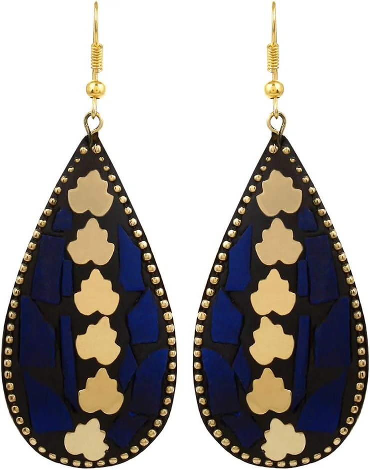 یوتبلا زیورآلات با روکش طلای شیک ترین و جدیدترین ست گوشواره های افغانی تبتی برای دختران و زنان - ست 6 عددی یوتبلا زیورآلات با روکش طلای شیک ترین و جدیدترین ست گوشواره های افغانی تبتی برای دختران و زنان - ست 6 عددی