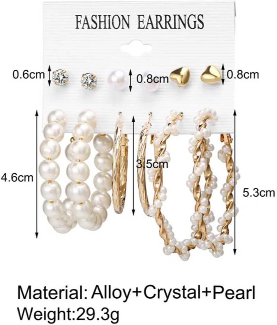 یوBella Fashion Jewellery گوشواره های آبکاری شده طلایی، مجموعه ای از گوشواره ها برای دختران و زنان